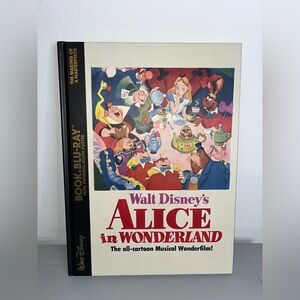 Disney Alice in Wonderland NIP 3 In One Story Sketch Book + BluRay DVD + Poster